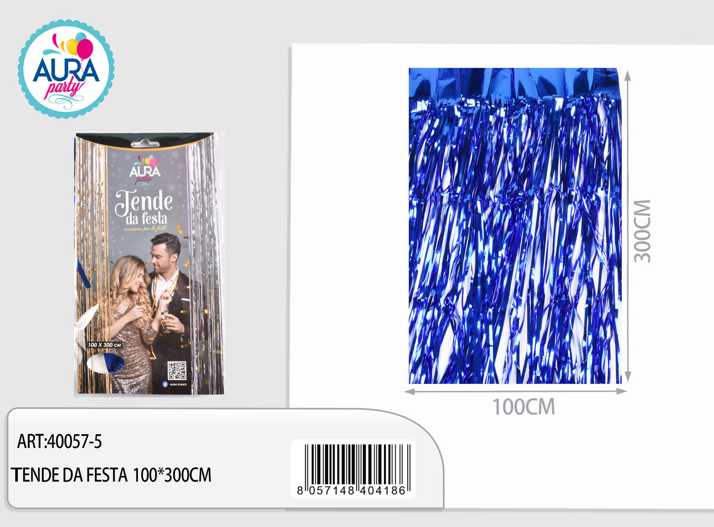tenda per festa 100x300cm blu
