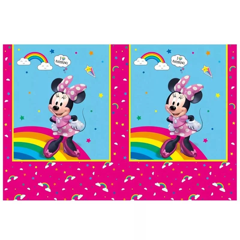 Tovaglia in plastica 120x180cm Minnie Rainbow Make Me Smile