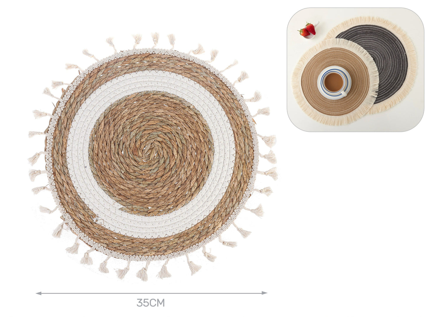 tovaglietta avana e bianco