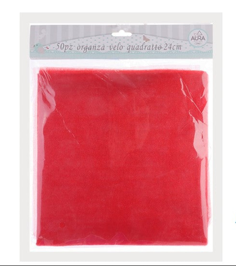 velo quadrato rosso confezione