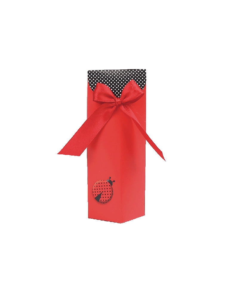 Box coccinella con fiocco 3,5x5x12cm
