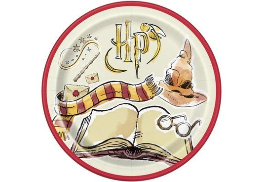 Piatti di carta grandi 9" 22cm Harry Potter 8pz