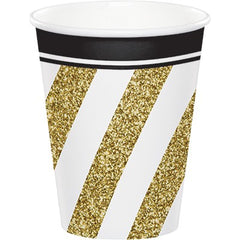 bicchiere carta 266 ml black & gold 8pz