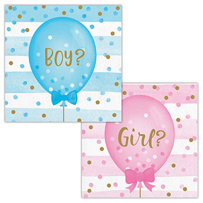 25x25cm napkin - front / back gender reveal 16 pcs