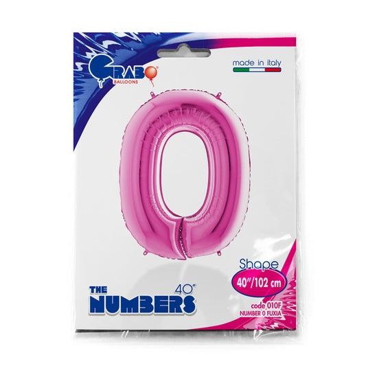 numerone 0 foil 100cm/40inch fucsia