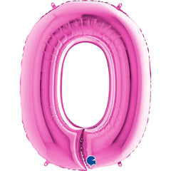 numerone 0 foil 100cm/40inch fucsia