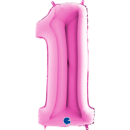 numerone 1 foil 100cm/40inch fucsia