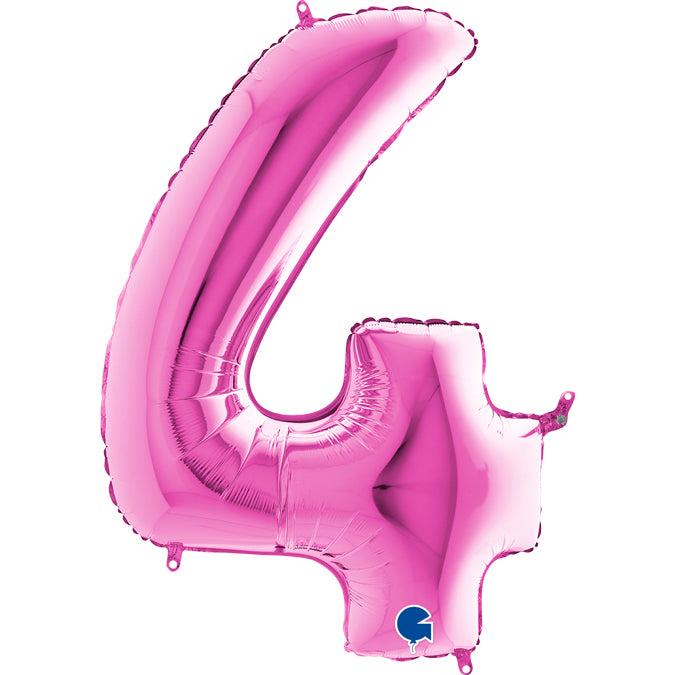 large number 4 foil 100cm/40inch fuchsia