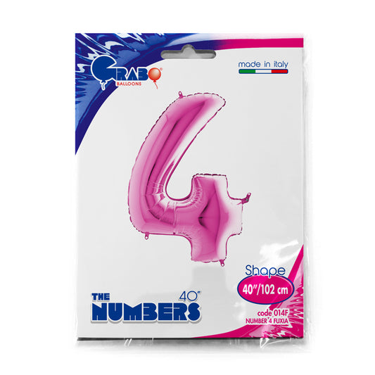 numerone 4 foil 100cm/40inch fucsia