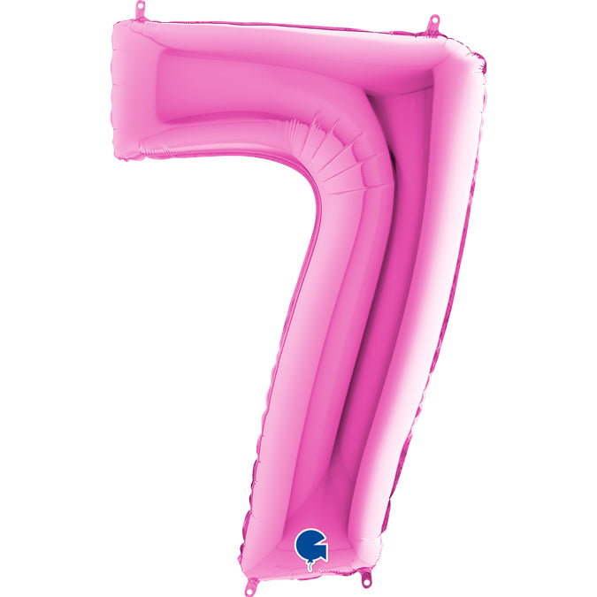 large number 7 foil 100cm/40inch fuchsia
