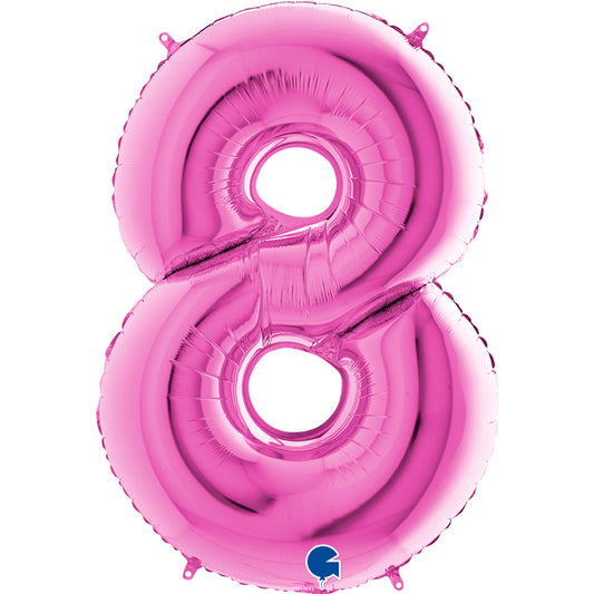 numerone 8 foil 100cm/40inch fucsia