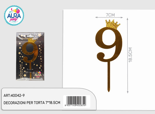 Cake topper oro n. 9