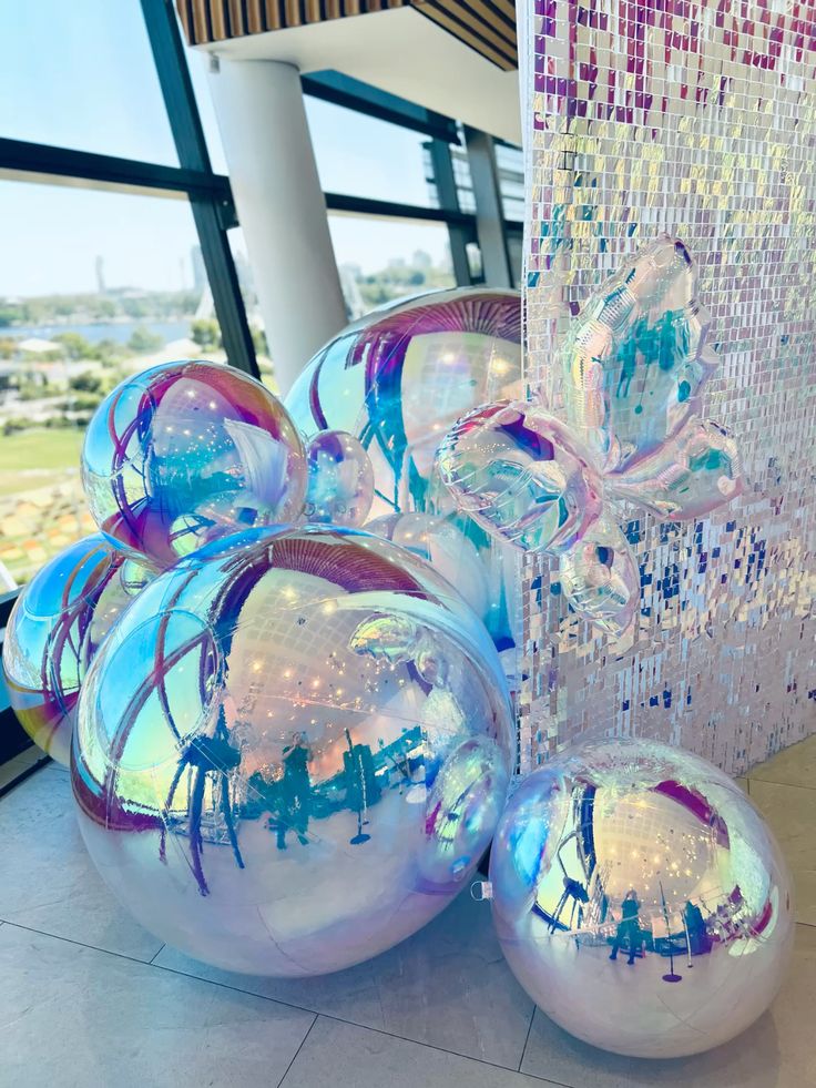 Orbs sfera gonfiabile iridescente Ø 100 cm – Aura, 1 pz