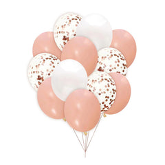 12pcs Pink/Clear/White Balloon Kit 10inch