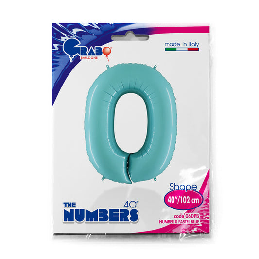 numero 0 foil 100cm/40inch celeste