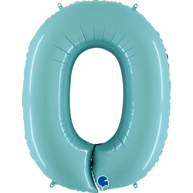 number 0 foil 100cm/40inch light blue