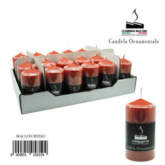 Colored candle, pack of 1 piece, 6x12 red