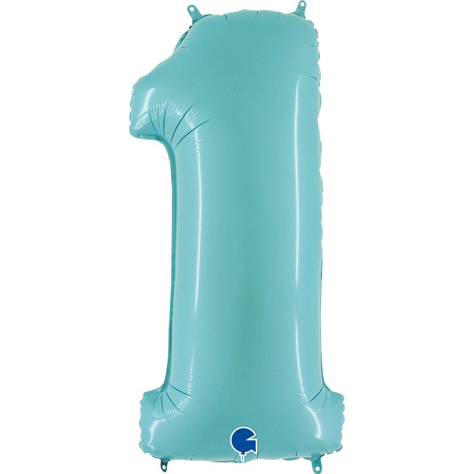number 1 foil 100cm/40inch light blue