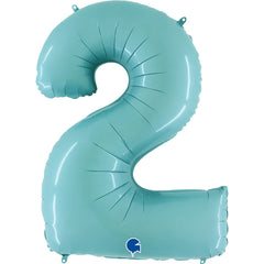 number 2 foil 100cm/40inch light blue