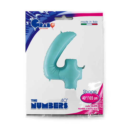 numero 4 foil 100cm/40inch celeste