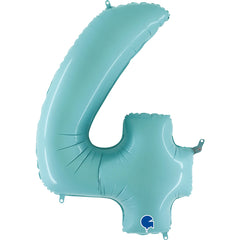 number 4 foil 100cm/40inch light blue