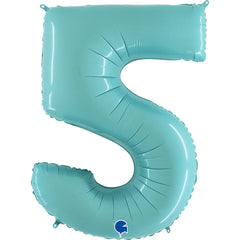 number 5 foil 100cm/40inch light blue