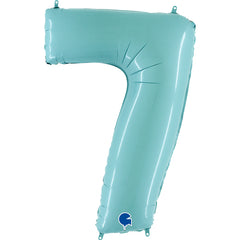 number 7 foil 100cm/40inch light blue