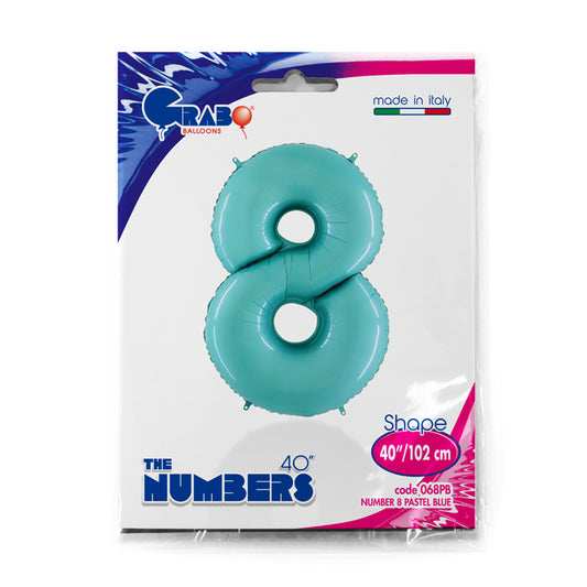 numero 8 foil 100cm/40inch celeste