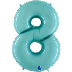 number 8 foil 100cm/40inch light blue
