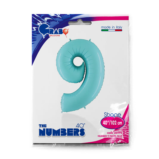 numero 6 foil 100cm/40inch celeste