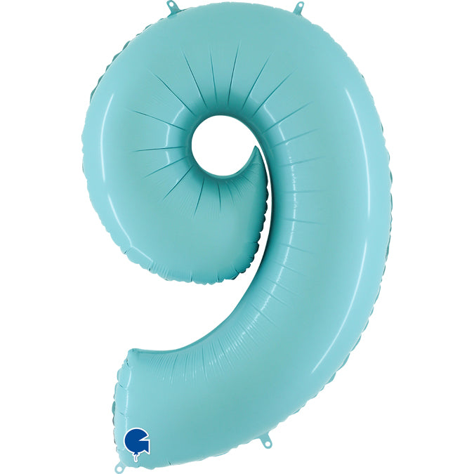 number 6 foil 100cm/40inch light blue