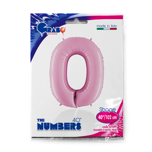 numero 0 foil 100cm/40inch rosa