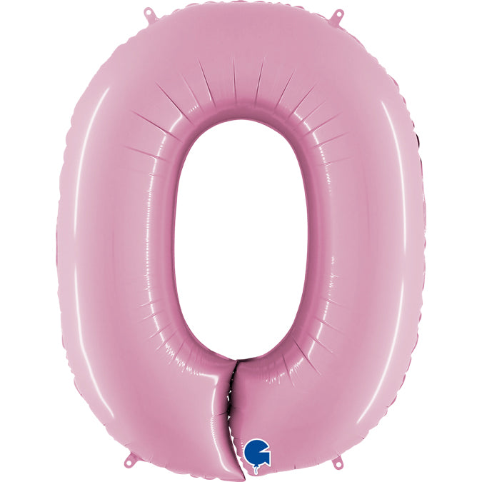 number 0 foil 100cm/40inch pink