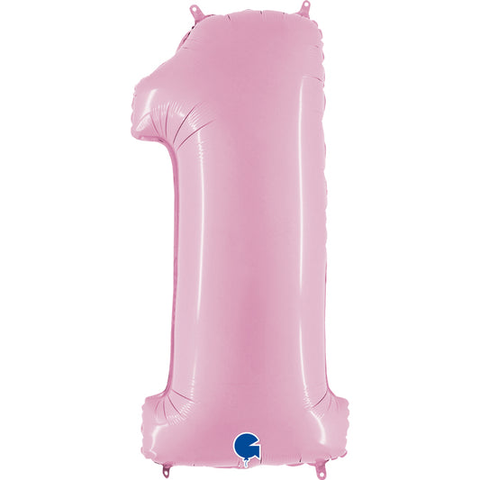 numero 1 foil 100cm/40inch rosa