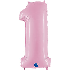 number 1 foil 100cm/40inch pink
