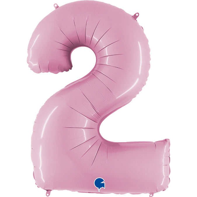 number 2 foil 100cm/40inch pink