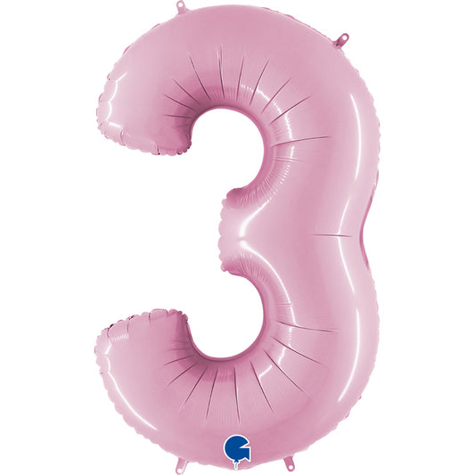 numero 3 foil 100cm/40inch rosa