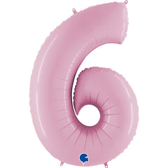 number 6 foil 100cm/40inch pink