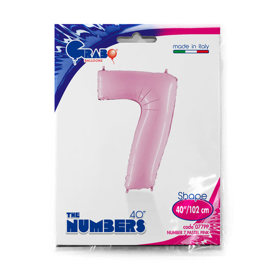 numero 7 foil 100cm/40inch rosa