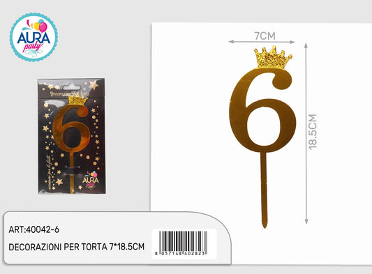 Cake topper oro n. 6