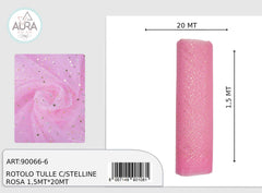 pink starry tulle 1.5x20m