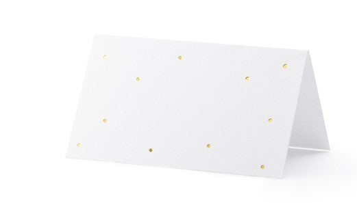 Segnaposto con puntini oro  9,5x5,5cm 10pz