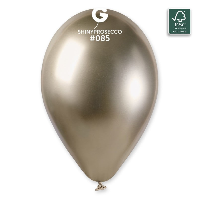 13-inch latex shiny prosecco balloons, 50 cf.