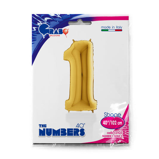 numero 1 foil 100cm/40inch oro