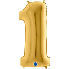 number 1 foil 100cm/40inch gold