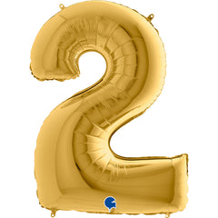 numero 2 foil 100cm/40inch oro