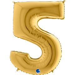 number 5 foil 100cm/40inch gold