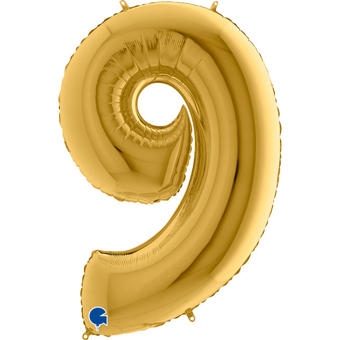 number 9 foil 100cm/40inch gold