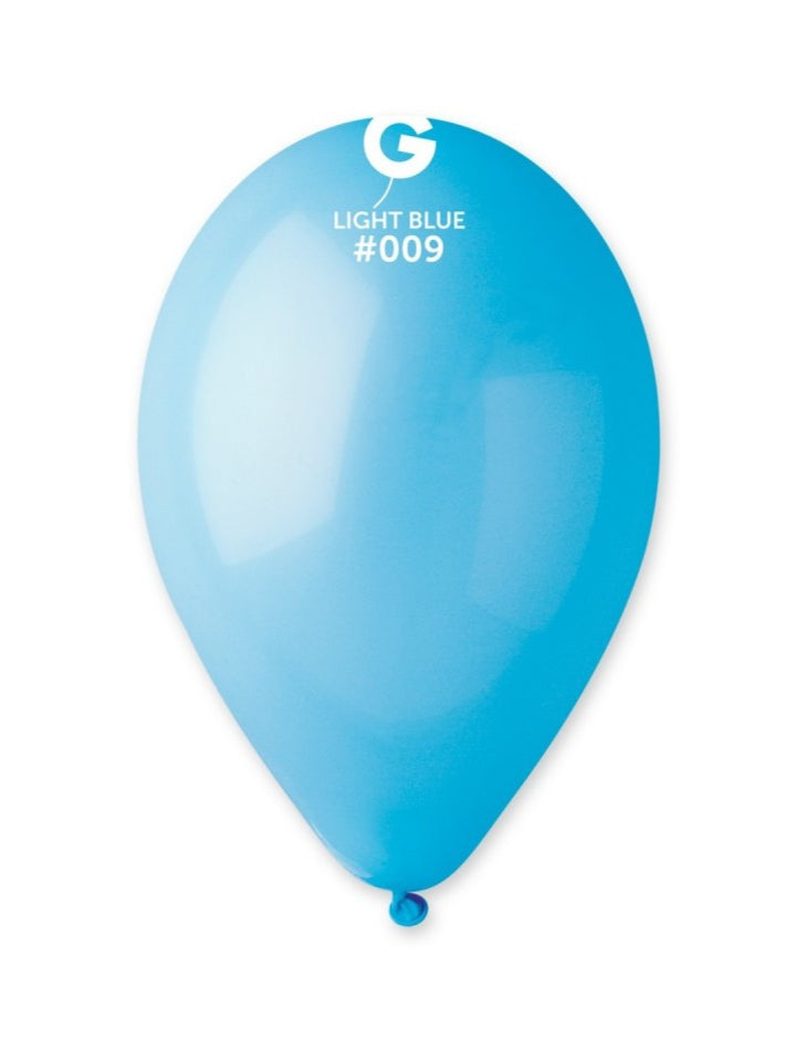 12-inch pastel light blue latex balloons, 50 pcs