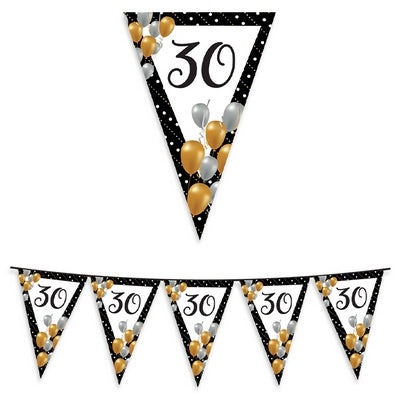 30th Anniversary Prestige 6m Plastic Flag Garland